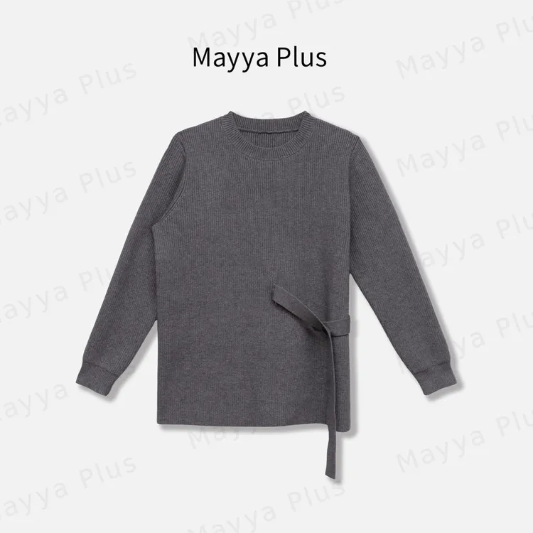 【秀场比例】Mayya Plus麦芽定制秋冬季流光风针织显瘦上衣32546182