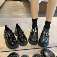 创意屋~小皮鞋2025新款春秋英伦风厚底增高圆头日系jk乐福单鞋女~