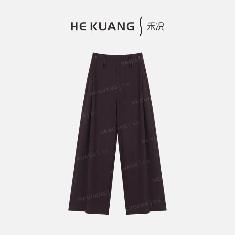 禾况HEKUANG琥珀流光【风栖禾野】醋酸直筒宽松阔腿裤 K653 0531