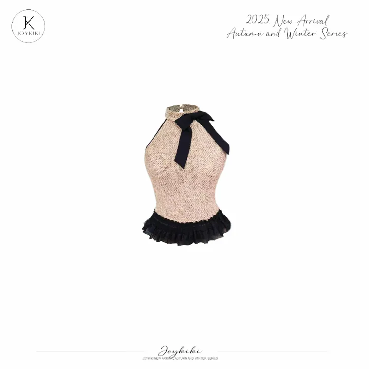 JOY KIKI鹅了么【香家千金】秋冬纯欲千金感小香风挂脖套装J25D297