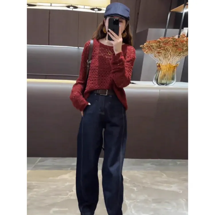 韩系松弛感穿搭套装女2025新款宽松慵懒风气质针织衫高腰阔腿裤子