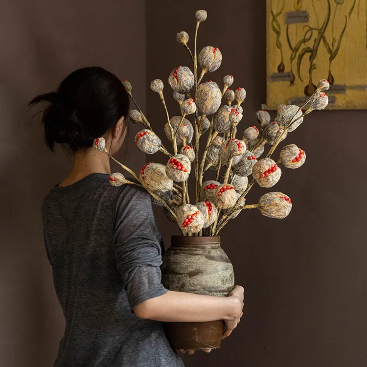 掬涵侘寂风禁果仿真花束摆件轻奢高级感果实干花艺客厅家居装饰品
