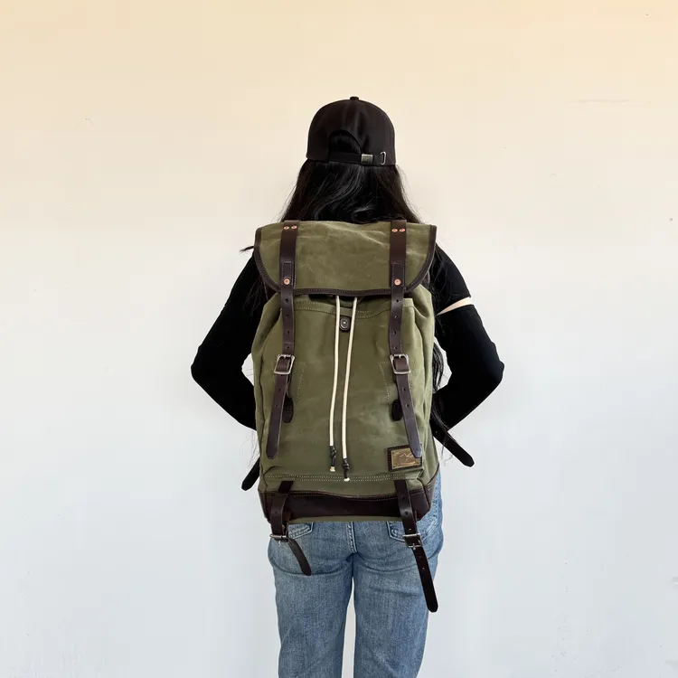 RRL美式复古户外徒步登山包帆布休闲包旅游双肩背包机车伞兵包潮