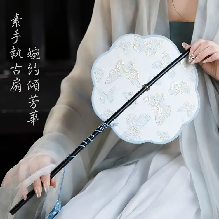 【竹君】古风腰扇汉服团扇中国风流苏可卷曲折扇古典便携挂腰扇子