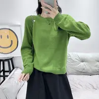 【大美丽定制】秋季新品 高级感纯色软糯浣熊绒毛衣 圆领显瘦针织衫