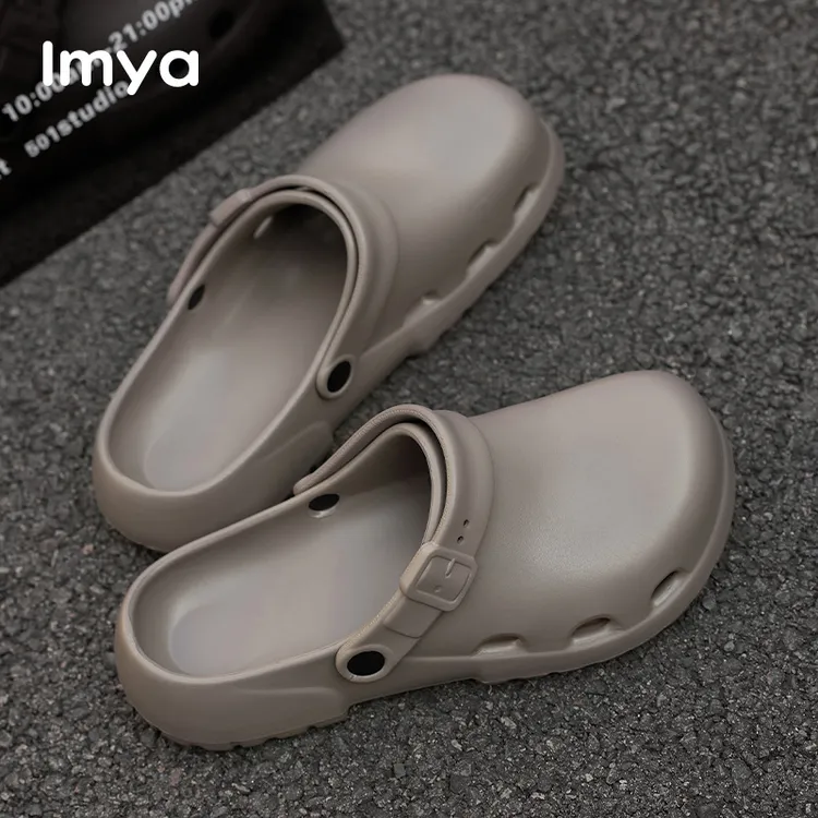 男士包头厨师鞋沙滩拖鞋时尚含防滑贴厚底洞洞鞋外穿透气防臭eva