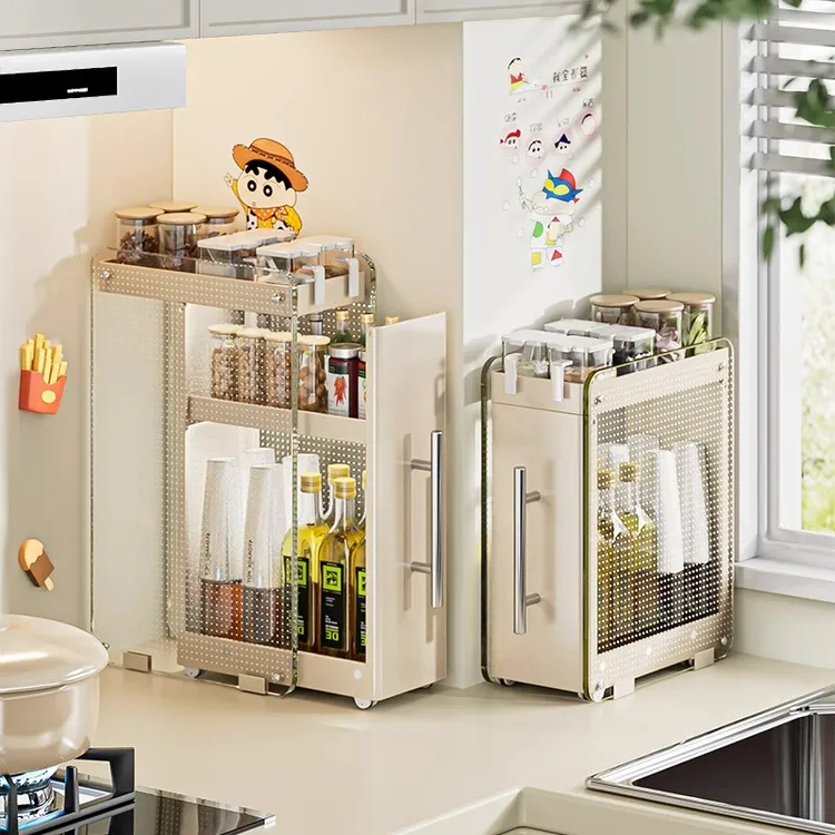 优勤厨房调料品置物架台面抽拉式调料架多功能家用油盐酱醋收纳架