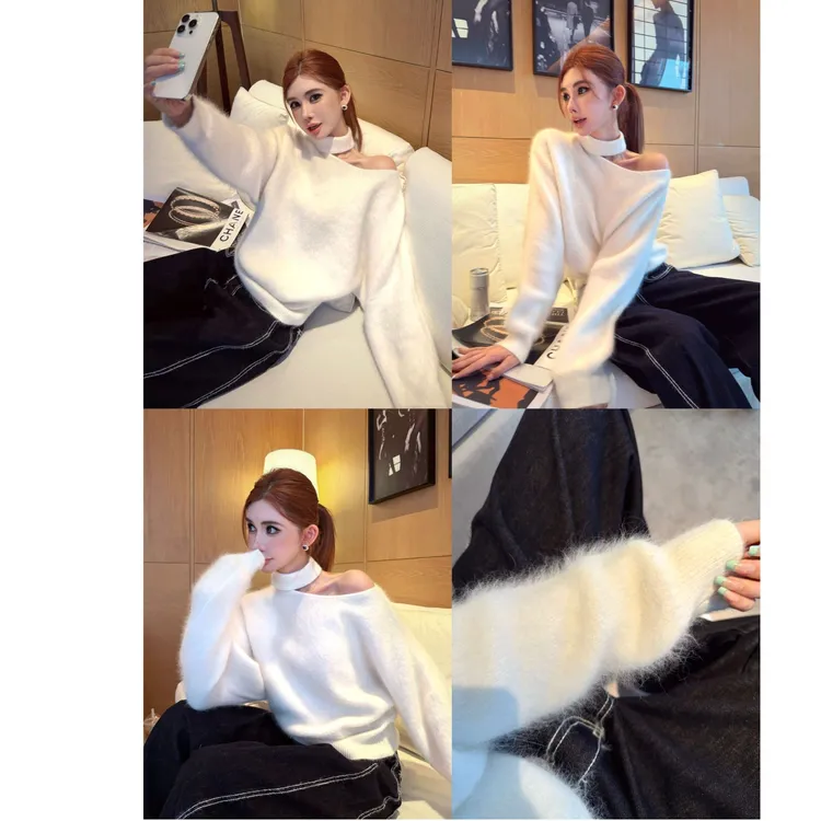 婉君【露丝氛围or羊毛+兔毛】雪貂纱线 秋冬毛针织衫LWJ25D4M3398