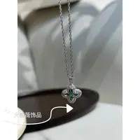 铜合金项链 轻奢绿色四叶花项链-5194