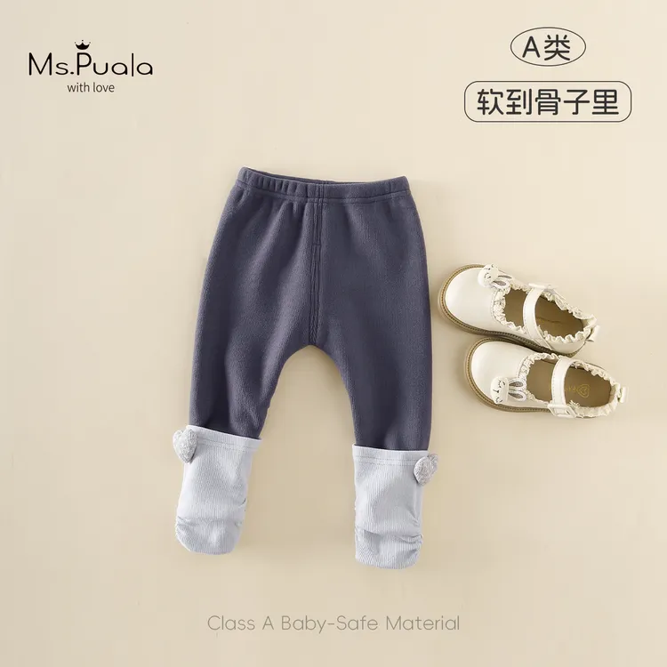 【Ms.Puala蓝调暖炉】童装婴幼儿裤子秋冬女宝宝加绒打底裤堆堆袜裤