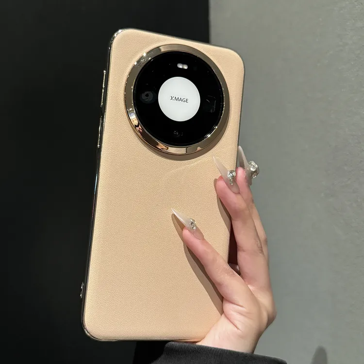 适用华为mate80rs非凡大师手机壳简约商务纯色皮纹磨砂肤感保护套