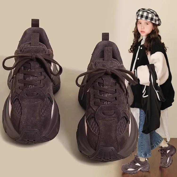 女童运动鞋2025秋冬季新款儿童软底轻便老爹鞋二棉中大童跑步鞋子