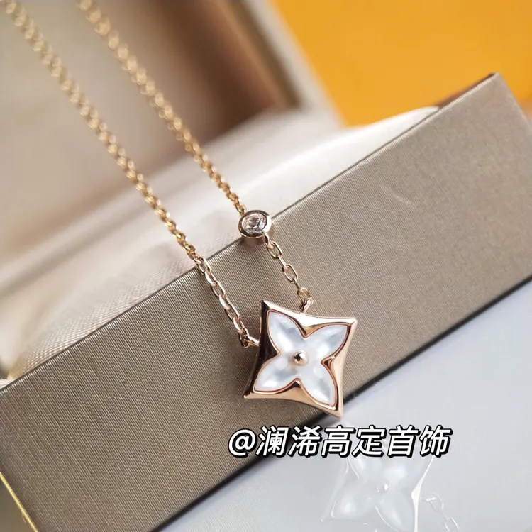 钛钢钨金项链 钛钢驴的菱形贝母项链 高级定制 直播间实物为主