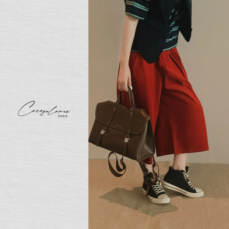 韩彬彬"灯芯绒"垂坠高级宽松休闲显瘦简约七分裤2301-2