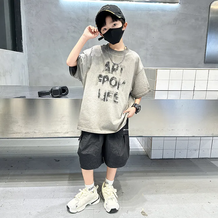 童装男童夏装套装2025新款短袖休闲男孩夏款中大童夏季T恤儿童潮t