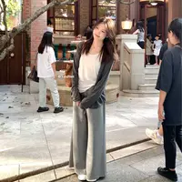 周悠然【慵懒舒适裤】抽绳慵懒垂感百搭长裤休闲裤