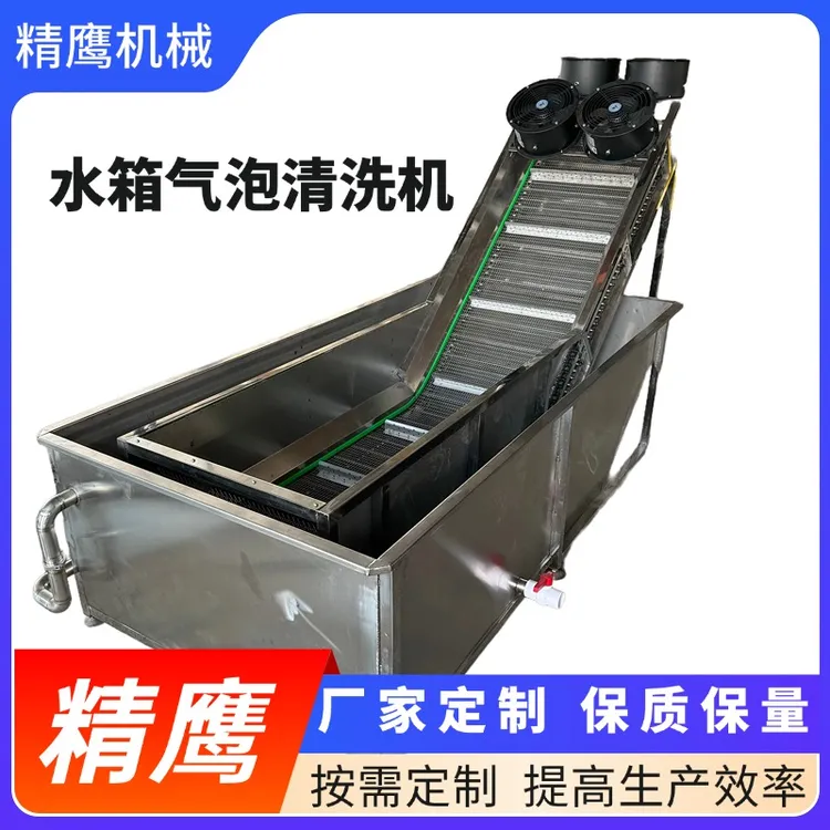 不锈钢网带提升机水箱气泡清洗机爬坡板链上料机流水线清洗设备