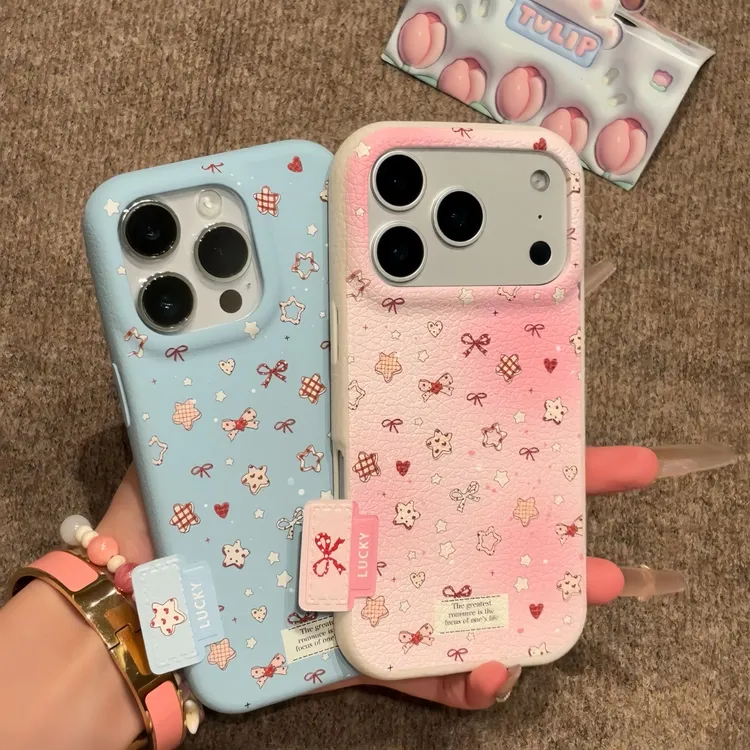 爱心蝴蝶结标签适用iPhone17/16手机壳苹果15华为vivoppo小米14套