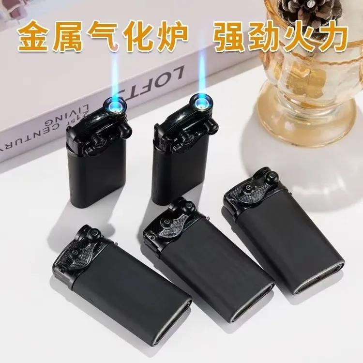 创意时尚个性电话机防风防爆充气打火机金属直冲蓝焰送男友礼物