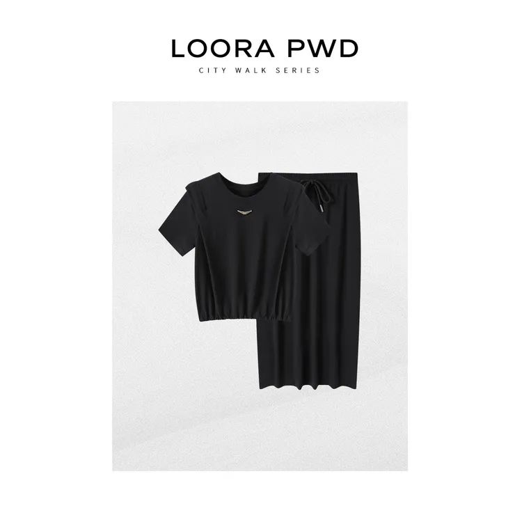 LOORAPWD/罗拉密码 薄款T恤+半裙休闲套装25CJBD0141N