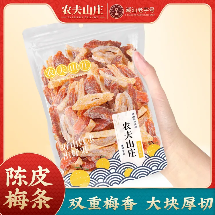盐津陈皮梅条罐装九制酸梅干无核话梅肉酸甜果味爽口蜜饯零食袋装