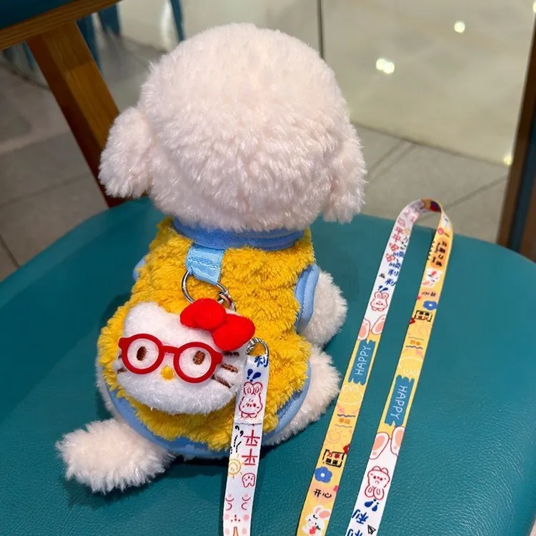 狗狗宠物衣服幼犬幼猫比熊加绒背心小狗可牵引冬季泰迪防掉毛KK