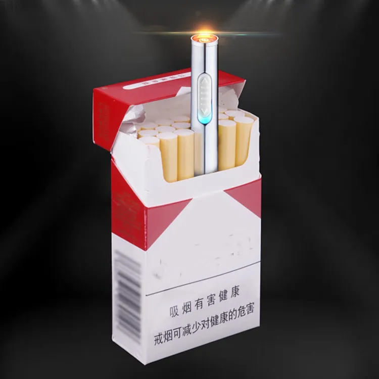 迷你usb充电打火机静音小巧个性金属防风无声点烟器创意男女礼物