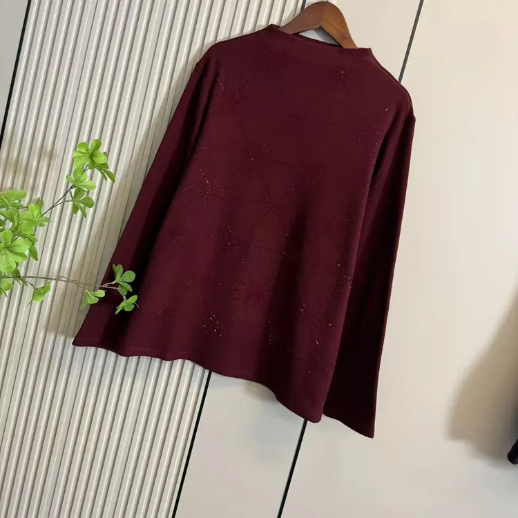 w1969奥利绒烫钻保暖打底衫(衣长66左右)