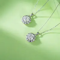 吊坠925银 D55499-S925银莫桑石吊坠-多样性发其一-10.5mm