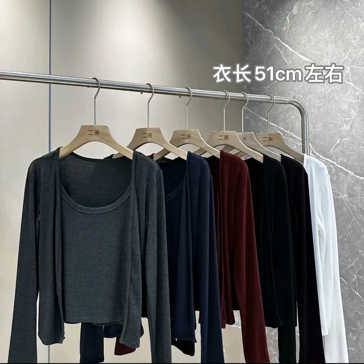 6011假两件百搭上衣