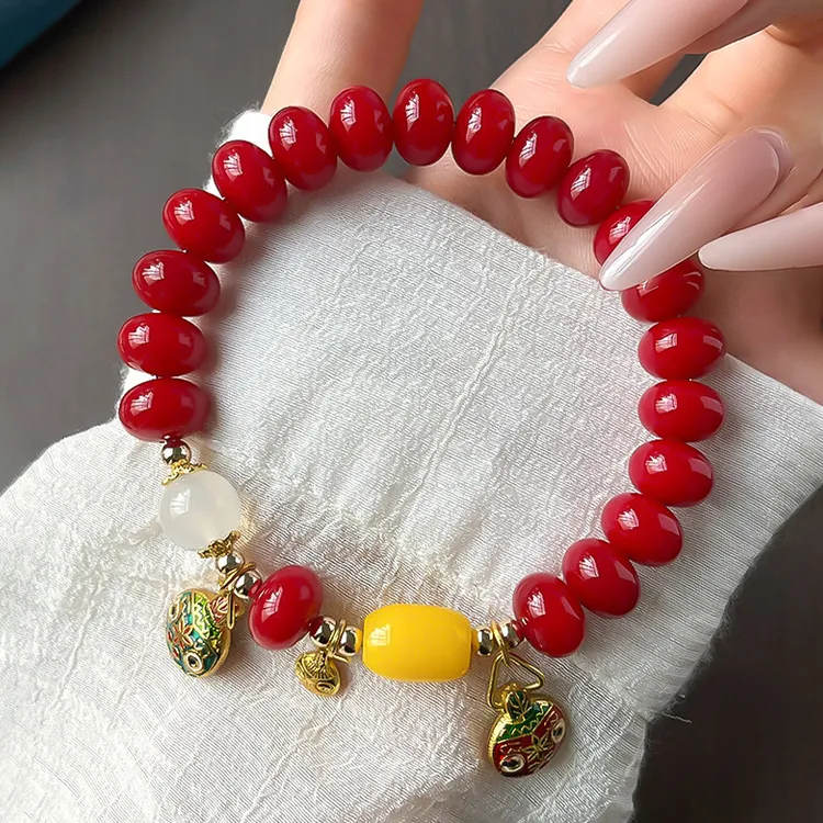 灵隐寺红菩提手链女爆款吞金兽文玩复古国风本命年学生党文玩