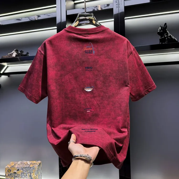 专柜捡漏~奥特莱斯外贸男装短袖T恤2025纯棉夏季圆领个性ins潮流