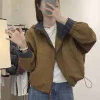 韩版连帽冲锋衣外套女2025宽松休闲百搭小个子防风夹克上衣秋9802