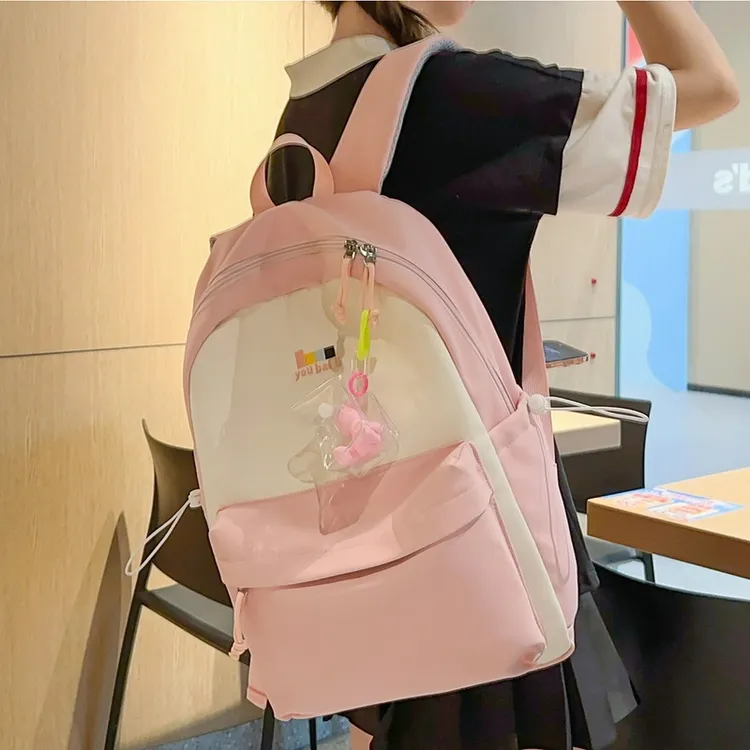 双肩包女初中女生高颜值小众ins风书包小学生轻便大容量简约书包