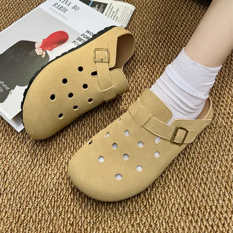 2025新款夏季百搭复古欧货踩屎感软底软皮拖鞋舒适时尚女款包头