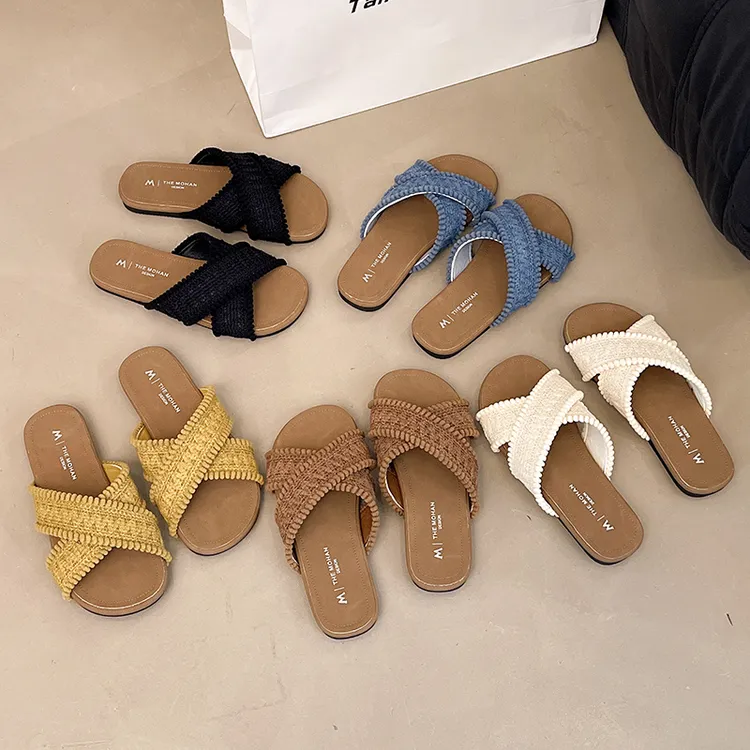韩版平底凉拖鞋女夏季外穿波西米亚配裙子2025夏季新款软底一字拖