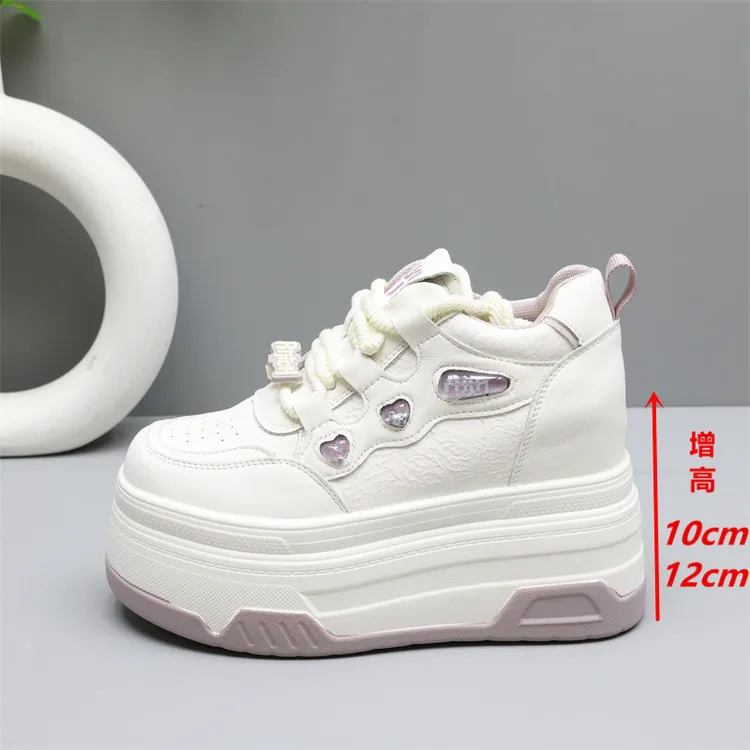 12cm内增高小白鞋女2025新款厚底10cm爆款小个子学生运动休闲板鞋