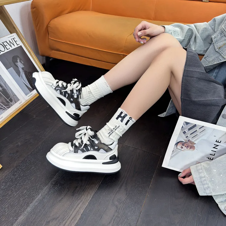 设计师款小众四季款增高厚底潮鞋ins潮流休闲百搭时尚透气板鞋