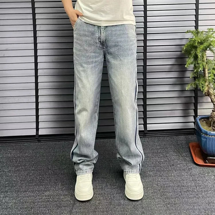 85095春夏薄款凉爽透气直筒宽松牛仔裤高端