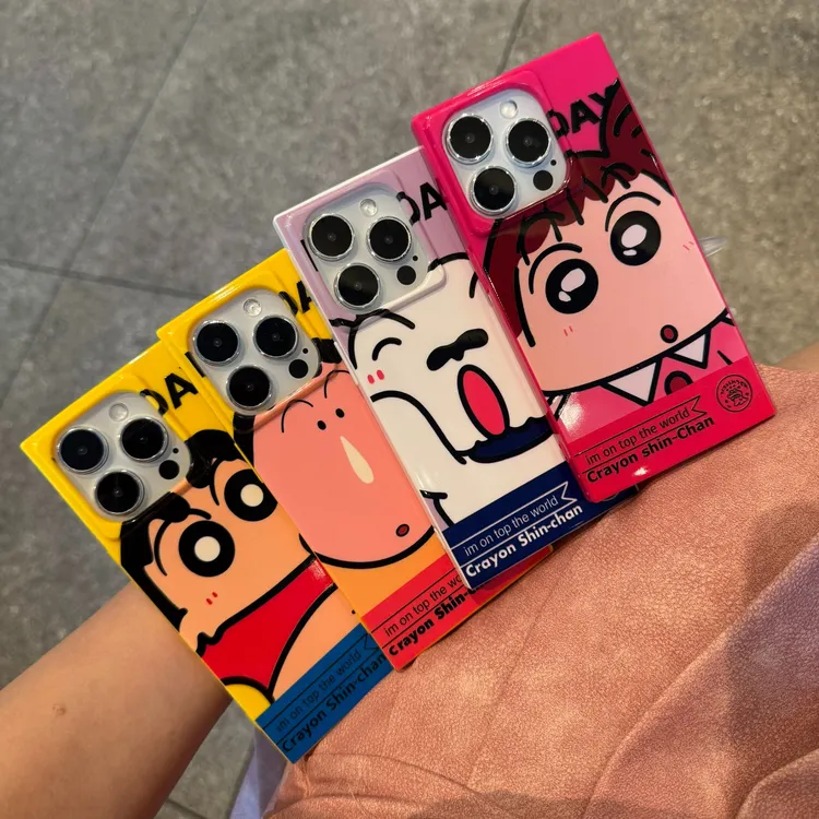 奥菲顿卡通小新伙伴适用iPhone16方块手机壳14苹果15promax创意13
