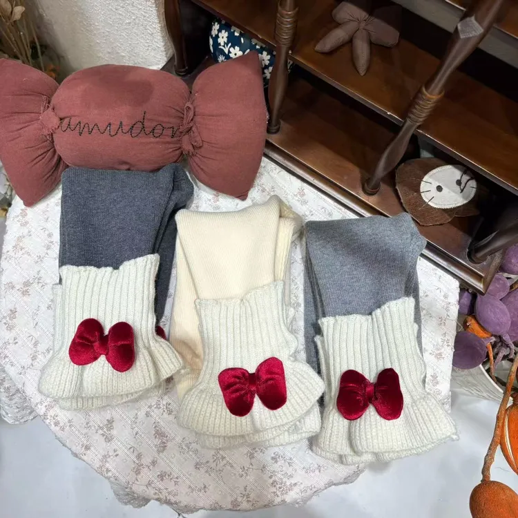 女宝冬季加绒加厚打底裤一体羊驼绒弹力裤子女宝宝外穿保暖裤子潮