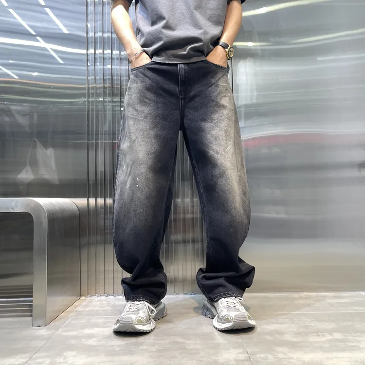 秋冬复古抗起球男士牛仔裤男装长裤裤子男水洗做旧复古美式直筒裤