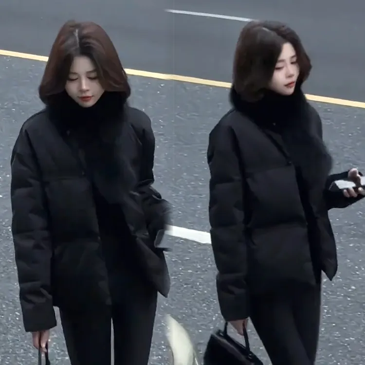 2025秋冬新款时尚显瘦气质网红高档洋气女高级百搭宽松大码棉服潮