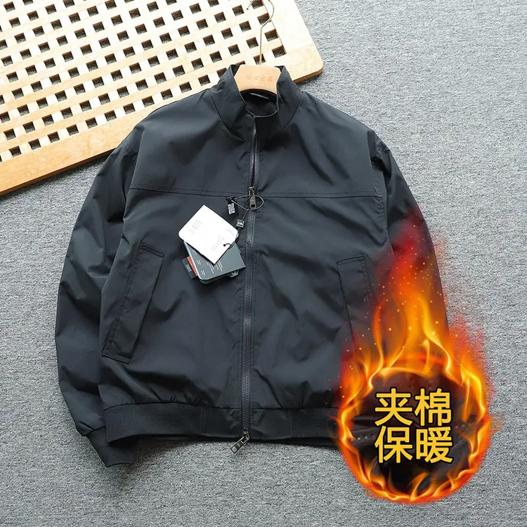 美式飞行员教练夹克棉服男款冬季硬汉工装立领外套加厚夹棉棒球服