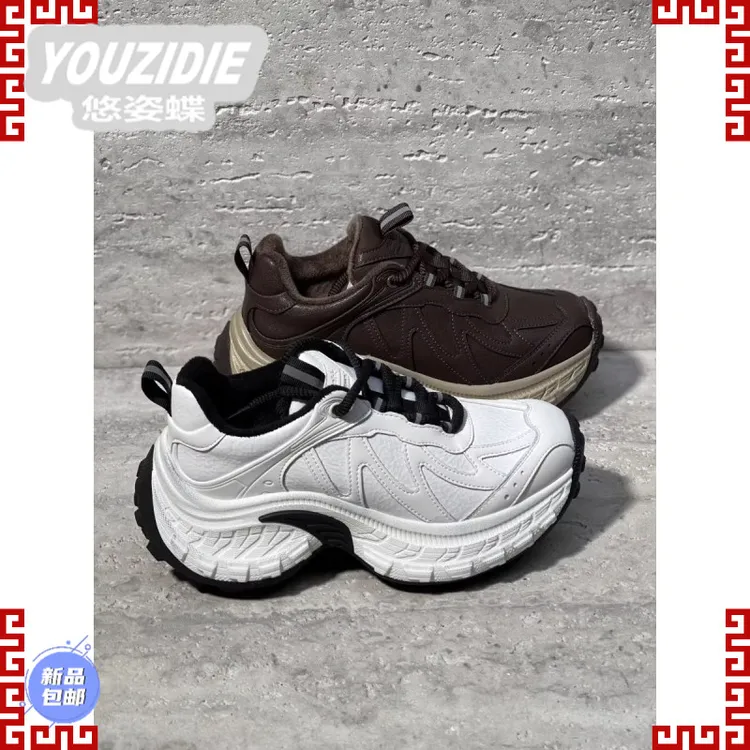 YOUZIDIE欧洲站女鞋2025冬季新款欧货加绒保暖厚底增高休闲运动鞋