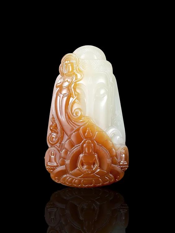 新疆且末金山糖白佛牌