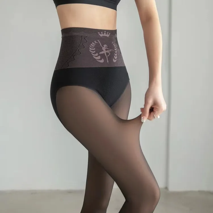 黑透肤水光袜光腿神器女秋冬高腰加绒加厚保暖外穿假透肉连裤袜