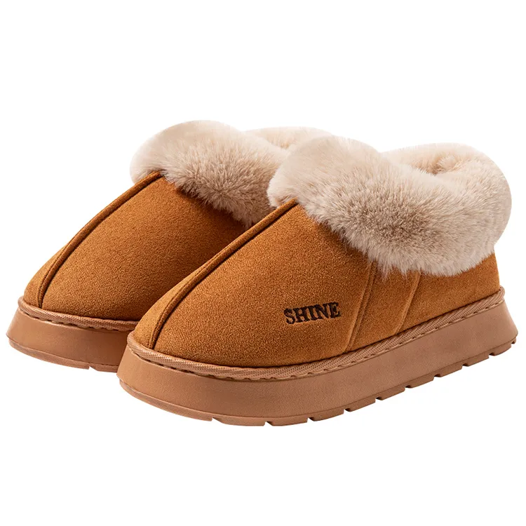 青春路2025新款美拉德包跟棉拖鞋室内居家厚底外穿雪地靴毛绒拖鞋