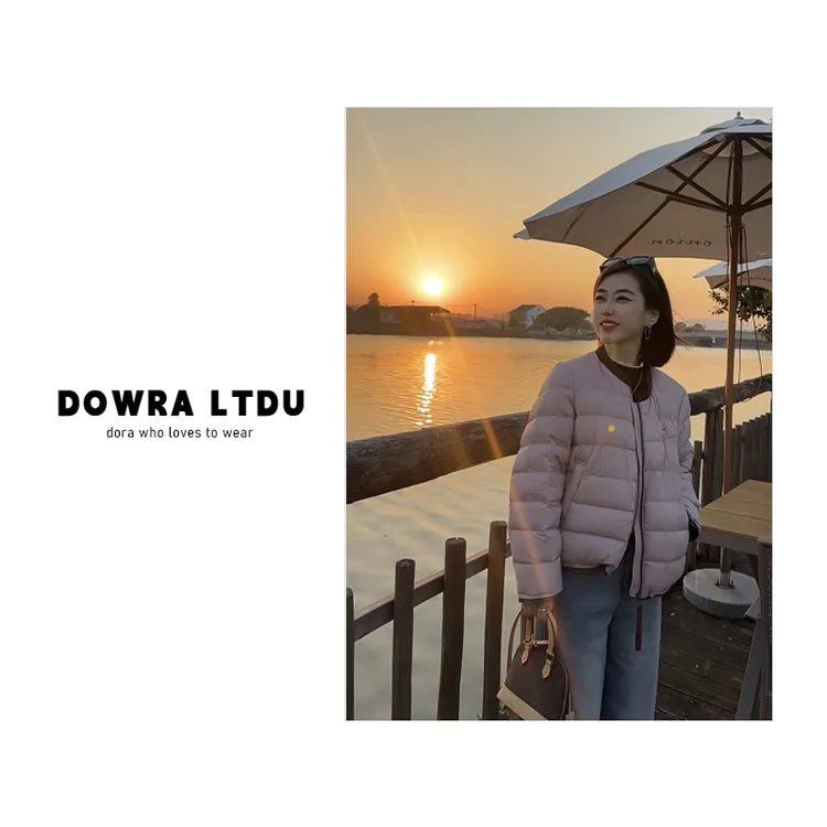 朵拉【冬日甜芯】2025年冬季新款圆领纯色长袖百搭羽绒服 302-5279