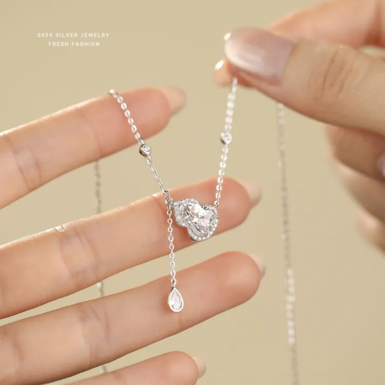 吊坠925银 S925纯银精致爆闪葫芦项链女高级感轻奢小众锆石